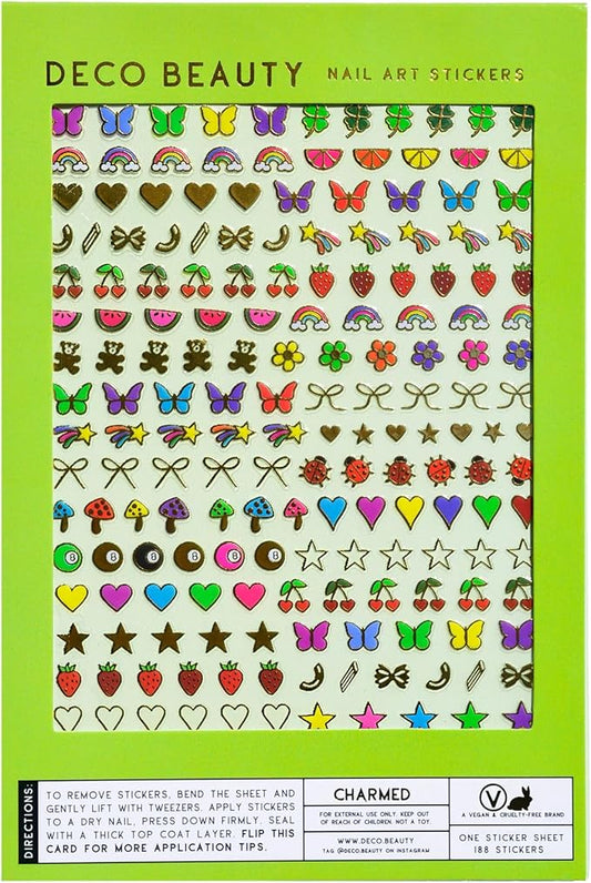Deco Beauty Charmed Nail Stickers - Lightweight & Easy-to-Apply Nail Art with Trendy Designs - Durable & Long-Lasting Nail Stickers for Women, Ideal for DIY Manicures & Salon-Quality Nails
