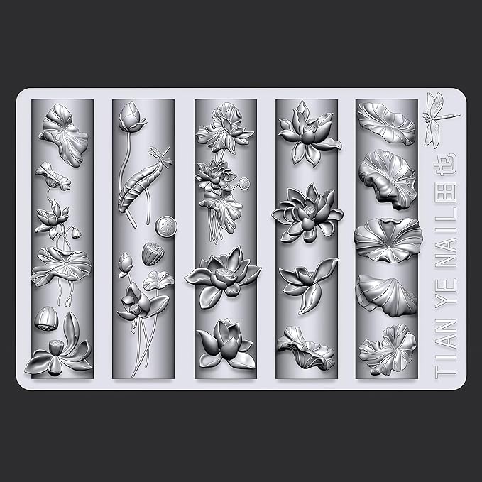 3D Lotus Nail Art Molds Flower Design, Silicone Nails Tool Y2k Decoration