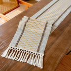 EMMTEEY Macrame Table Runner Boho Style 108 Inches Long, Hexagonal Yellow | - Image 3