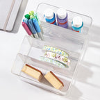 STORi 4-Compartment Clear Plastic Organizer, Rectangular Divided Makeup and - Image 8