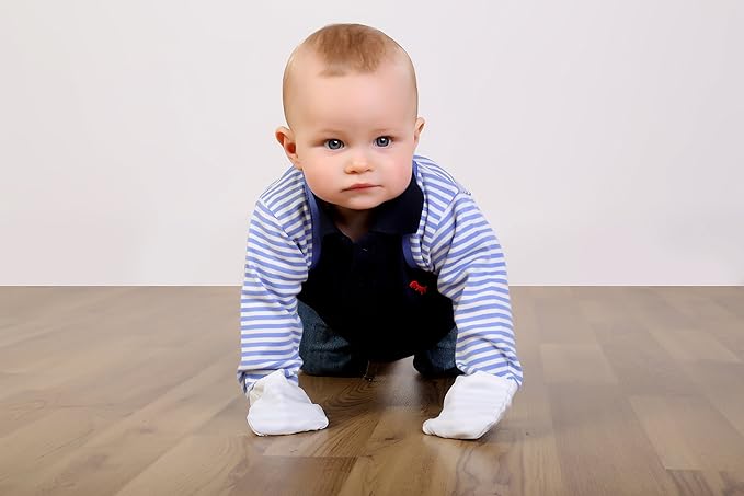 ScratchSleeves | Baby Boys' Stay-On Scratch Mitts | Stripes