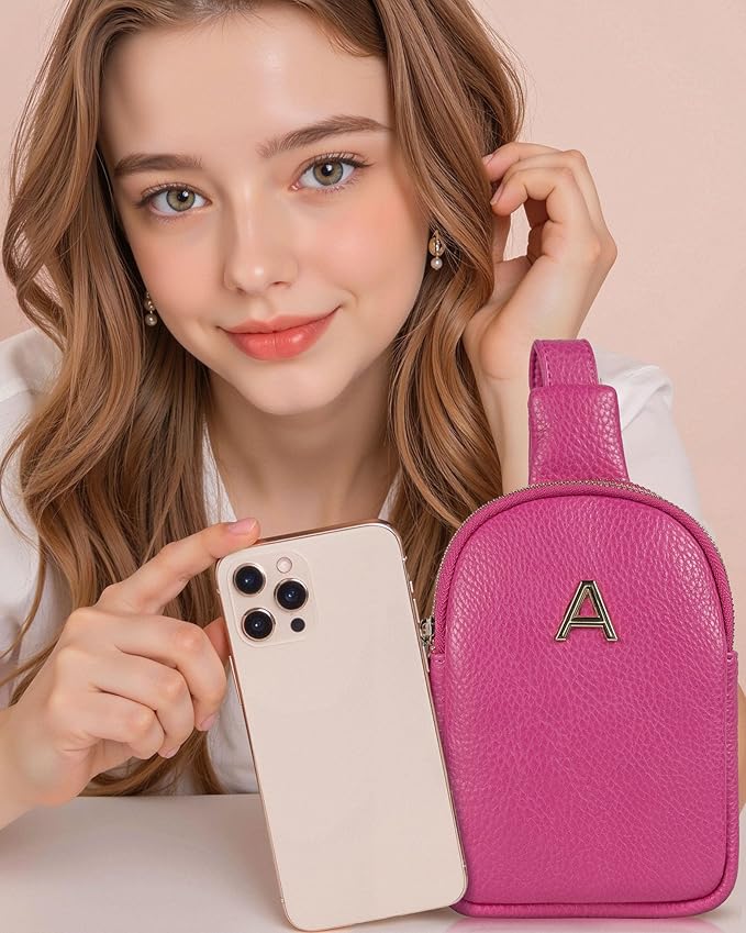 Gifts for 6 7 8 9 10 11 12 13 14 15 16 Year Old Girls, Initial Cross Body Fanny Pack, Cute Sling Purse for Teens, Travel Crossbody Bags for Daughter Granddaughter, Tween Girls Trendy Stuff