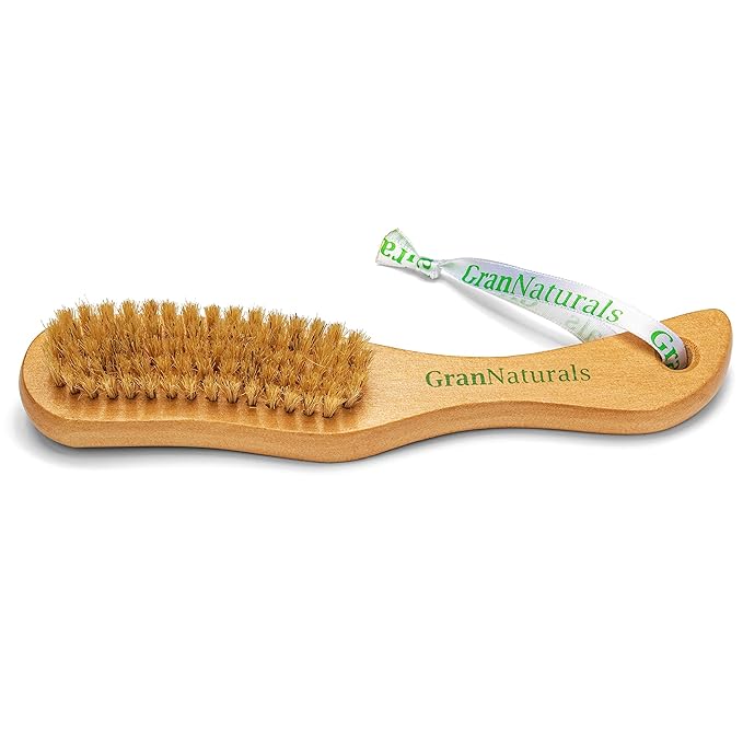 GranNaturals Wooden Nail Brush - Nail Cleaner Tool for Fingernail, Toenail - Dry Clean Scrubber with Thick Bristles and Wood Handle - Manicure and Pedicure Supplies for Gardeners, Mechanics, Salon