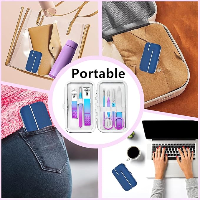 Manicure Set Nail Clipper Set Women Men Travel Nail Clipper Kit Personal Care Tools with Portable Case Manicure Tools Grooming Kit for Men Women Teens Family Friends