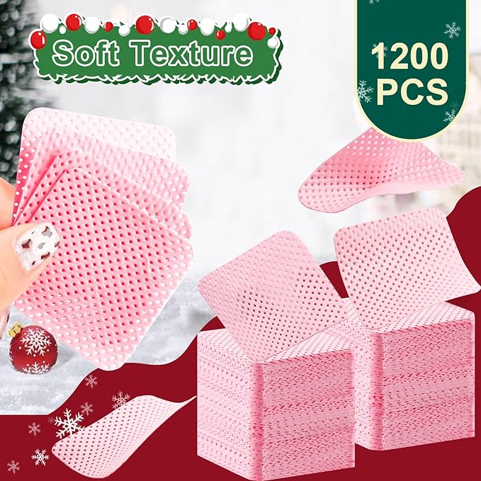 1200PCS Lint Free Nail Wipes Non-Woven Nail Polish Remover Wipes No Lint Cleaning Wipe Absorbable Eyelash Extension Glue Cleaning Wipes Dry Pads Nail Stuff Nail Supplies