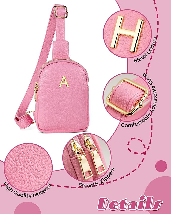 Birthday Gifts for Daughter Granddaughter, Personalized Crossbody Bags with Initial Letters, Teen Girl Gifts Trendy Stuff, Mini Lightweight Sling Purse, Gifts for Her, Gifts for Teen Girls