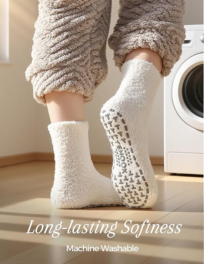 TEHOOK Warm & Cozy Gifts for Women, Stocking Stuufers, Fluffy Fuzzy Plush Sleeping Slipper Socks - Soft Warm Fabric
