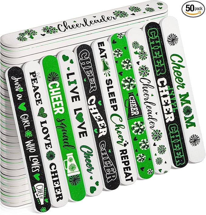 50 Pack Cheerleader Gifts Bulk for Team Funny Cheerleaders Nail Files Party Favors Cheer Gifts Cheerleading Favors for Women Girls Teammates