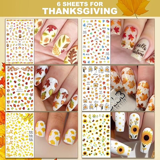 30 Sheets All Holiday Nail Art Stickers, Variety Pack Seasonal Nail Decals for All Year, Self-Adhesive Pegatinas Uñas St. Patrick's Independence Day Halloween Fall Christmas Heart Design