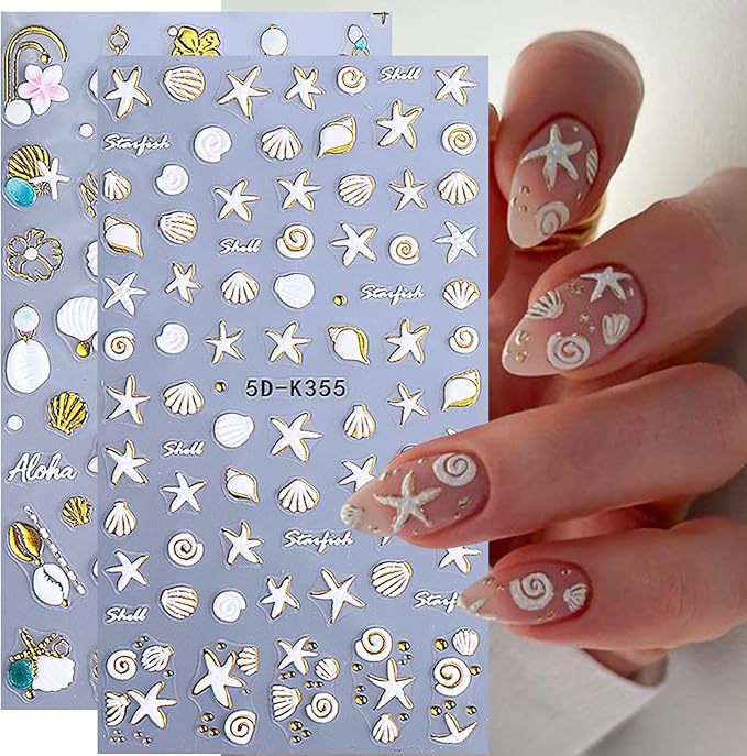 Flower Stickers for Nails Art 6 PCS 5D Hibiscus Nail Decals with 3pcs Tweezers Manicure Tools Colorful Lily Flowers Designs Self-Adhesive Hawaiian Floral Engraved Nail Art Decoration for Women Girls
