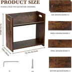 Desktop Bookshelf, 2 Tier Desk Shelf Organizer, Wood Office Tabletop Bookcase - Image 2