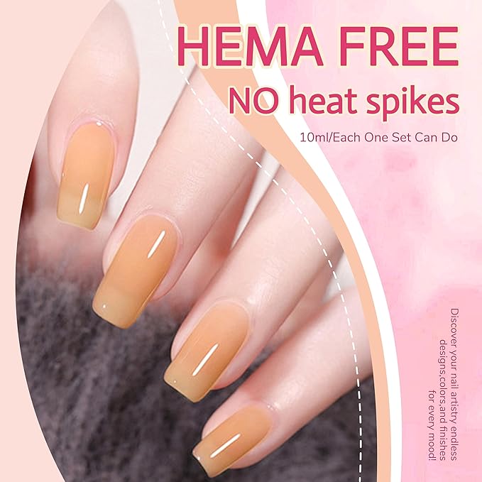Hema Free Builder Base Gel, Shine Finish Soak Off 4 in 1 for Nail Strengthener, Thickening & Repair, TPO Free Structure Gel for Nails
