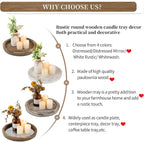Hanobe Round Wood Candle Holder Trays, Coffee Table Decor - Image 7