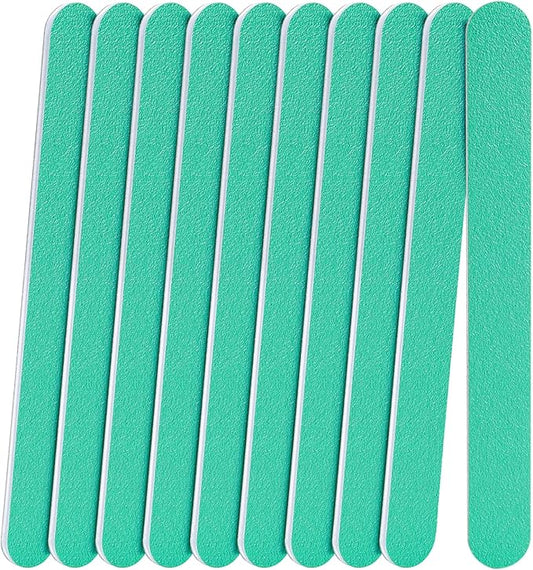 Nail File, 10 PCS Fingernail Files 7" Long 80/80 Grit Emery Boards for Nails - Professional Nail Files Washable for Acrylic, Gel, Dip Powder, and Poly Gel Nail - Coarse Rough Grit