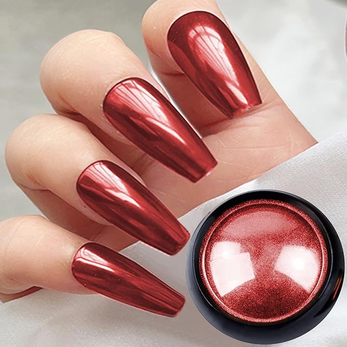 Chrome Nails Powder,6Colors Aurora Nail Powder Mirror Luster Charm Effect Chrome Nail Powder Kit,fairy chrome powder nails,chrome powder for gel nails,Chrome Powder for Acrylic Nails