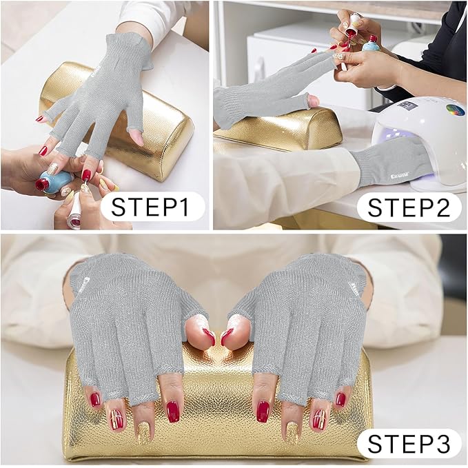 GSAFEME Cotton Gloves Eczema - Fingerless Touchscreen Moisturizing Gloves for Dry Hand Sleeping - Cotton Gloves for Men and Women, Gray S/M 3 Pairs