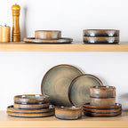 Ceramic Dinnerware Set for 4, 16-Piece Plates and Bowls Set | Lightweight - Image 7