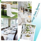 8 Pack White Cheesecloth Table Runners 20x120 Inch Gauze Table Runner Cheese - Image 5