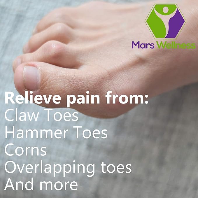 Mars Wellness Gel Toe Separators 2 Pair - 3 Loop Crest Toe Straightener - Gel Spacer for Hammertoe, Overlapping, Mallet
