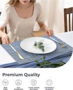Leetaltree Deep Navy Woven Placemats Set of 12 - Image 6