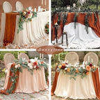 6 Pcs Cheesecloth Table Runner 10FT Terracotta Runner - Image 6