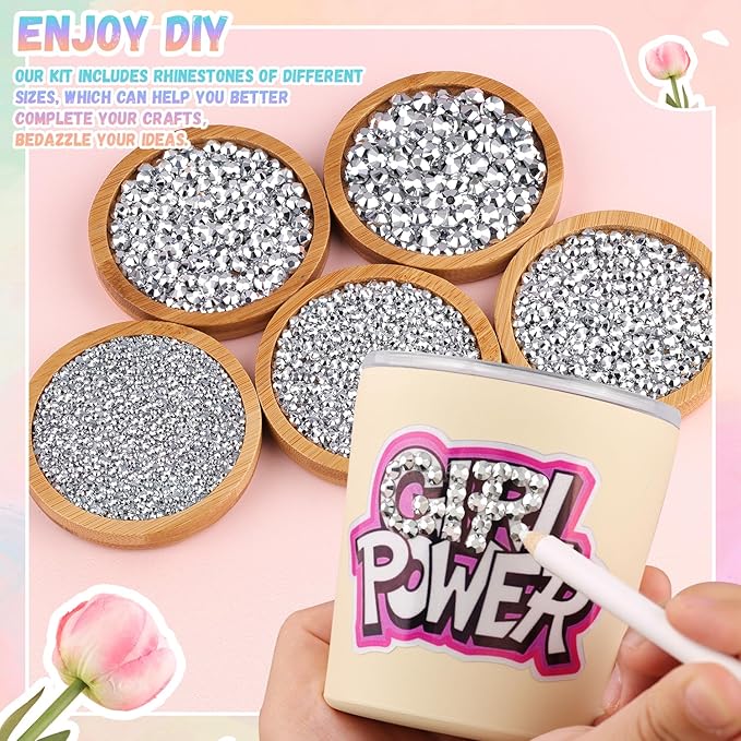 30000Pcs Resin Rhinestones for Bedazzling with B7000 Jewelry Glue, Silver Flatback Gems Rhinestones for Crafting, Clothing Tumblers Mugs Shoes Fabric Decor Nail Art