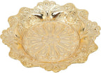 Pilipane Gold Coffee Cup and Saucer Set, Elegant European Carved Glass Teacup - Image 2