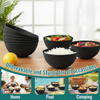Ramen Bowls Sets of 8, Unbreakable & Thick Wheat Straw Bowls 40 OZ, - Image 7