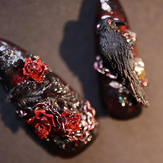 3D Crow Nail Art Molds Candlestick Flower Design, Silicone Nails Tool Y2k Decoration