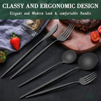 40-Piece Matte Black Silverware Set - Image 3