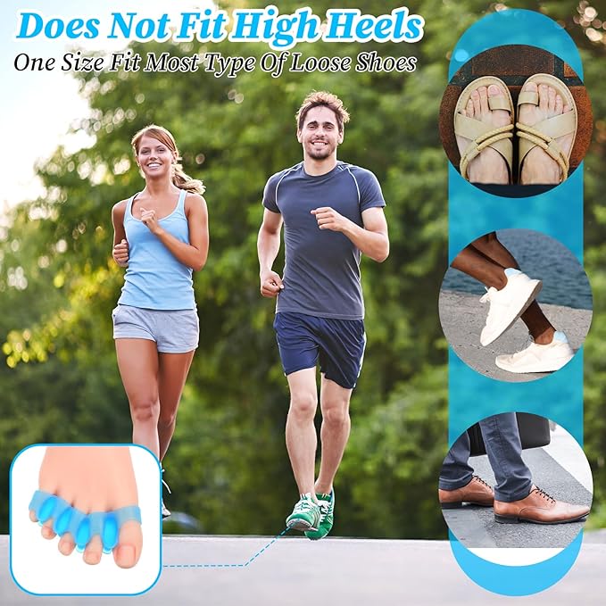 4Pcs Toe Separators for Women and Men, Hammer Toe Straightener Toes Spacers Bunion Corrector Plantar Fasciitis Relief Overlapping Toes Corrector for Foot Health and Pain Relief