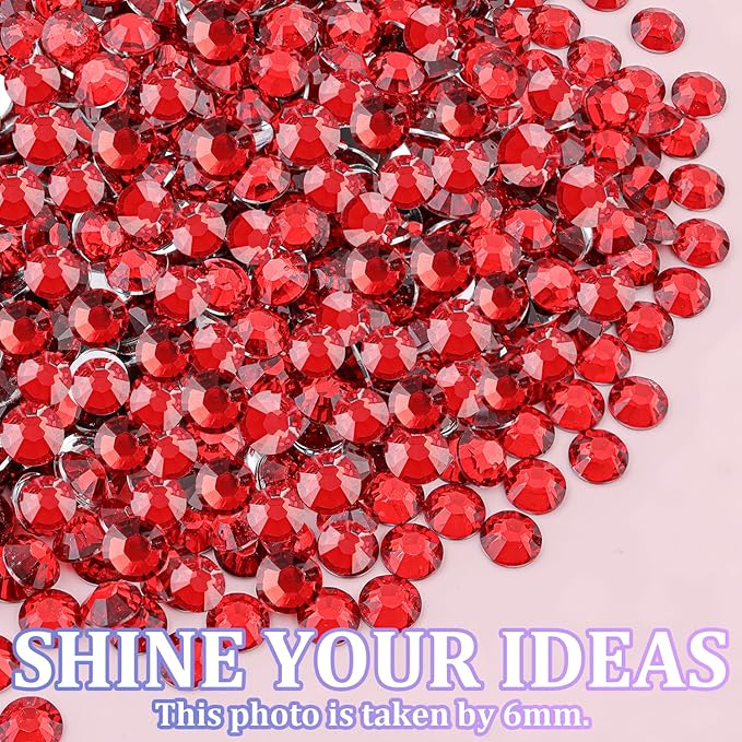 30000Pcs Resin Rhinestones for Bedazzling with Tweezers, Red Rhinestones for Crafting with B7000 Jewelry Glue for DIY Crafts Clothing Tumblers Shoes Fabric Nail Art