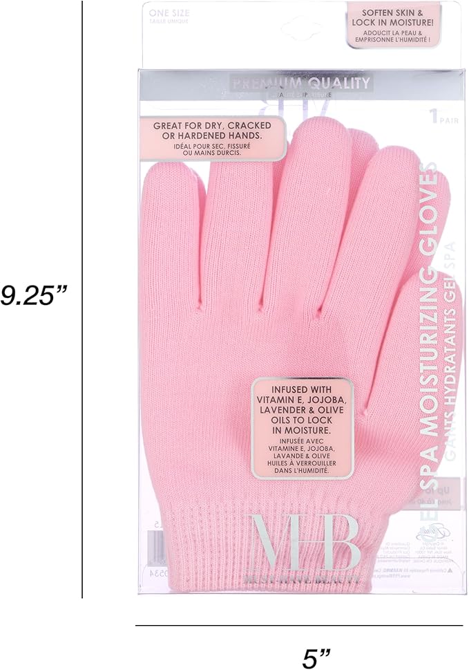 Gel Spa Moisturizing Gloves - 1 Pair Spa Gloves Infused with Essential Oils to Soften Skin & Lock in Moisture | Gel Gloves for Dry, Cracked Hands