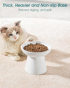 vancasso Extra Wide Elevated Cat Bowls 2-Pack, Shallow Ceramic Raised Cat Food - Image 6