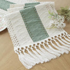 Boho Table Runner for Home Decor 12x36 Sage Green Fall Decorations | 36 Inches by FEXIA