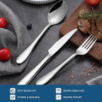 20-Piece Silverware Set, Wildone Stainless Steel Flatware Set Service - Image 4