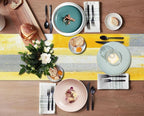 Emvency Table Runner, 13x72 Inch, Abstract Modern Yellow | Grey Art Dining Decor - Image 3