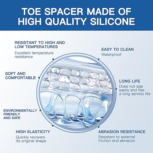 Silicone Toe Separators For Women Men 2pcs Big Toe Straightener Pads Bunion Corrector Protector Relieve Foot Pain Toes Overlapping Breathable Soft Day/Night