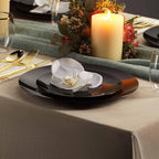100 Black Plastic Plates Set, Elegant Fancy Heavy Duty - Image 3