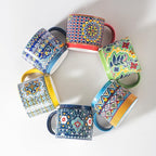 Coffee Mugs Set of 6, 12 oz Ceramic Boho Stackable Cups - Image 8