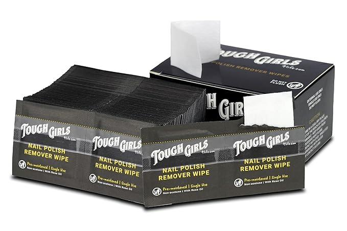 | Nail Polish Remover Wipes | 100% Non-Acetone | Secure Adhesive Strip | Rose Oil | Pre-moistened 2-Ply (200 Pack)