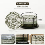 Lazebox Coasters Set of 8 for Drinks, 4 Inch Large Coasters for Coffee Table - Image 4