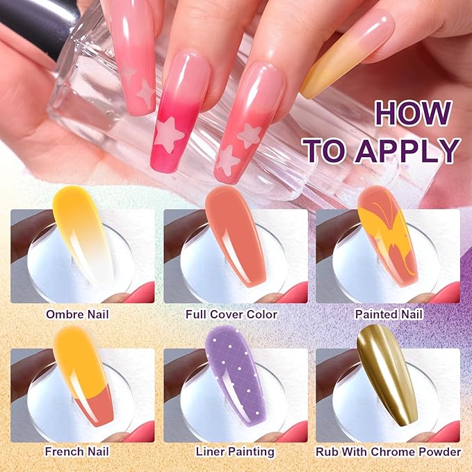 Gradient Painting Gel, 9 Colors Ombre Gel Nail Polish with Dark Red Light Blue Black&White Sponging for Pigment Pat Aura Nails French Manicure Soak Off UV Victorian Oddity