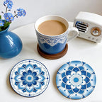 10pcs Coasters for Drinks Abstract Boho Flowers Absorbent Coasters Set Round - Image 4