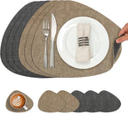 Faux Leather Placemats Set of 6, Dual Sided by Chitomars