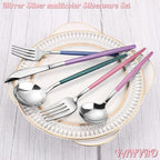 VANVRO Mirror Silver multicolor Silverware Set, 20-Piece Stainless Steel - Image 3