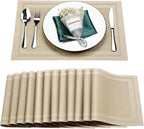 Placemats Set of 12, Vinyl PVC Heat Resistant Washable Placemats Set, Non Slip by BxzanDya-LifeSmartMaker