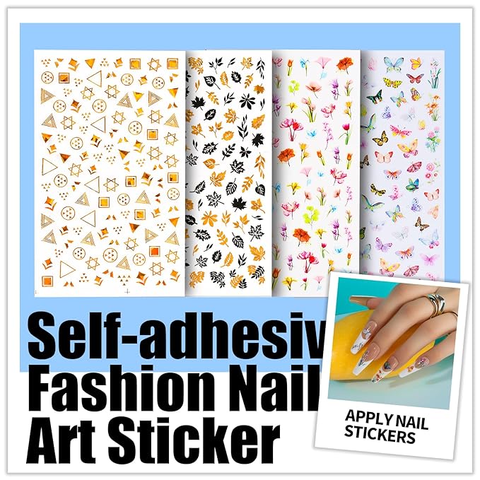 Teenitor Nail Art Brushes Nail Art Tools, Nail Brushes for Nail Art Kit with Nail Stickers, Nail Design Tools Nail Design Brushes Nail Gems, Nail Stuff Dotting Tools Nail Art Stickers Nail Supplies
