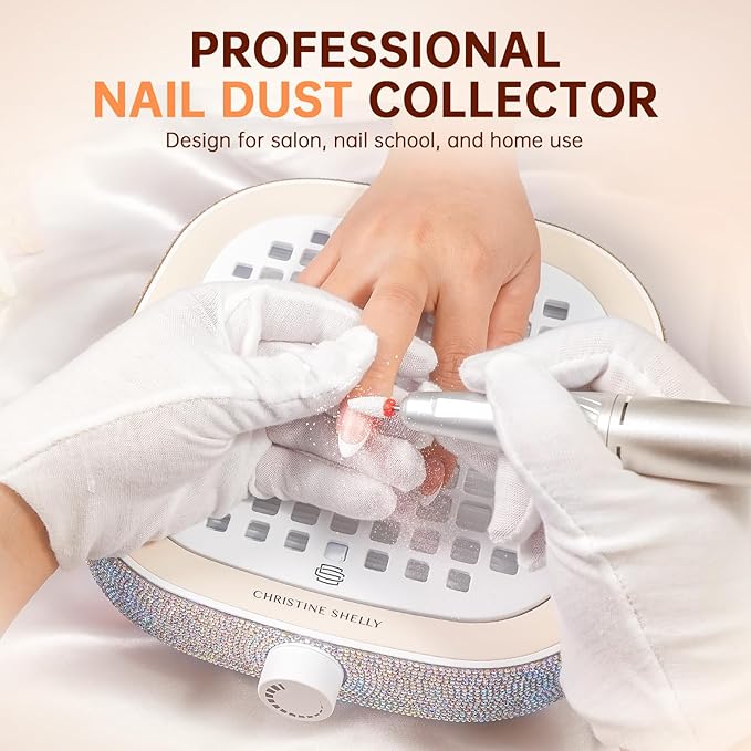 Nail Dust Collector, Powerful 4000RPM Vacuum Fan Vent Dust Collector Extractor Dust Suction Machine for Acrylic Nails Polishing, Nail Salon& Home