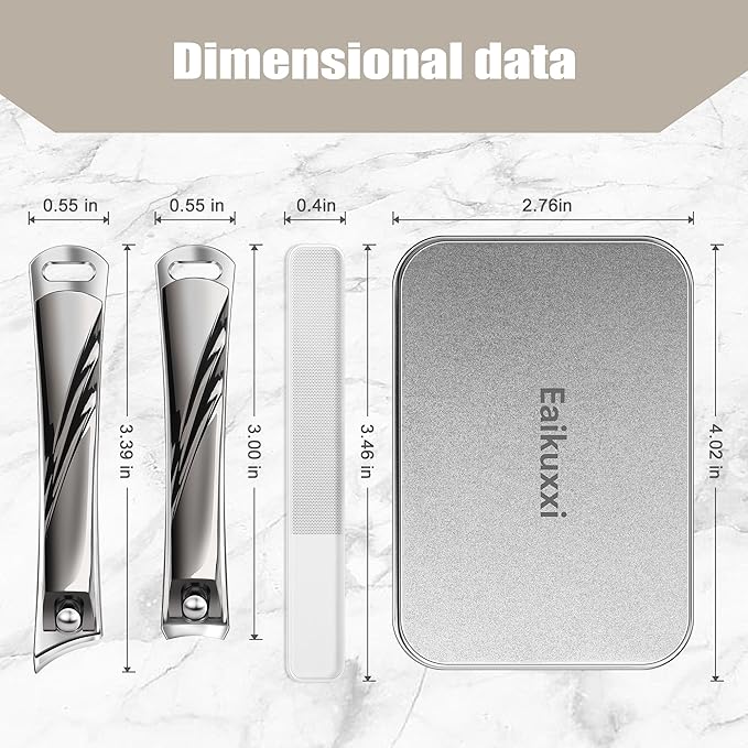 Nail Clipper Set, Premium Sharp Toenail Clippers & Fingernail Clipper, Nail Cutter, Nail Clippers for Adult Men Women Seniors, Black